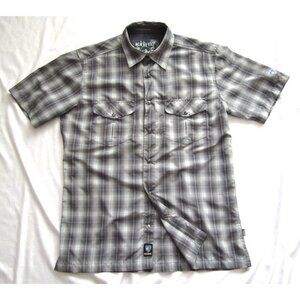 Men Kuhl Pearl Snap Madras Polyester Short Sleeve Shirt Sz M (MT740)